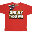 Angry + Twoje imię oryginalna koszulka dziecięca -  czerwony