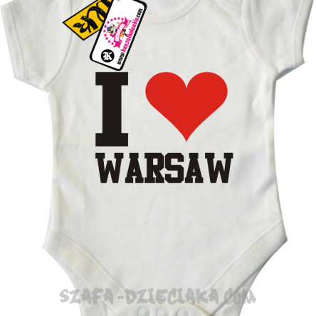 I love Warsaw - dziecięce body - white