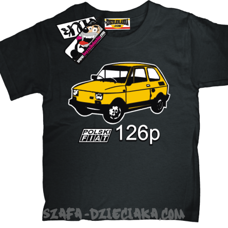 Maluch Fiat 126p super tshirt dziecięcy - czarny