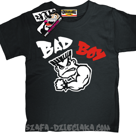 Bad boy mały mięśniak koszulka z nadrukiem - black