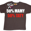 50% mamy 50% taty koszulka dla dziecka - brązowa