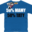 50% mamy 50% taty koszulka dla dziecka - niebieska