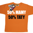 50% mamy 50% taty koszulka dla dziecka - pomarańczowa