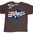 Air force one samolot wojskowy świetna koszulka dla syna - brązowa
