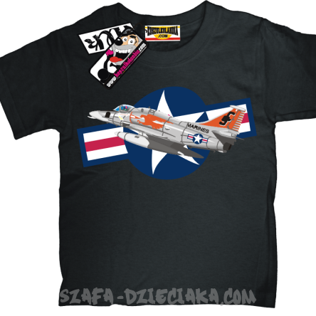 Air force one samolot wojskowy świetna koszulka dla syna - czarna