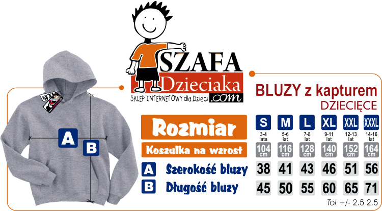 SZAFA DZIECIAKA KOSZULKOLANDIA koszulki dla dzieci rozmiarówka koszulka dla dziecka dziecko