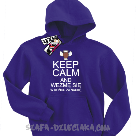 Keep Calm and wezmę się w końcu za naukę - zabawna bluza dziecięca - fioletowy