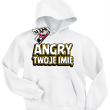 Angry + Twoje imię bluza dziecięca z nadrukiem - biały