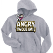 Angry + Twoje imię bluza dziecięca z nadrukiem - melanżowy