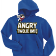 Angry + Twoje imię bluza dziecięca z nadrukiem - niebieski