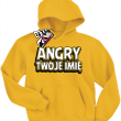 Angry + Twoje imię bluza dziecięca z nadrukiem - żółty