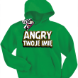 Angry + Twoje imię bluza dziecięca z nadrukiem - zielony