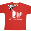 Kot paskowy zabawny dziecięcy tshirt - czerwony