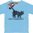 Kot paskowy zabawny dziecięcy tshirt - błękitny
