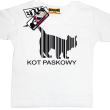 Kot paskowy zabawny dziecięcy tshirt - biały
