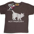 Kot paskowy zabawny dziecięcy tshirt - brązowy