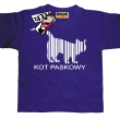 Kot paskowy zabawny dziecięcy tshirt - fioletowy