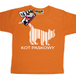 Kot paskowy zabawny dziecięcy tshirt - pomarańczowy
