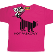 Kot paskowy zabawny dziecięcy tshirt - różowy