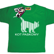 Kot paskowy zabawny dziecięcy tshirt - zielony