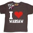 I love Warsaw oryginalna dziecięca koszulka - brown