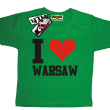 I love Warsaw oryginalna dziecięca koszulka - green