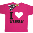 I love Warsaw oryginalna dziecięca koszulka - pink