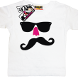 Wąs w okularach z nosem zabawny tshirt dziecięcy - white