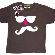 Wąs w okularach z nosem zabawny tshirt dziecięcy - brown