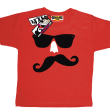Wąs w okularach z nosem zabawny tshirt dziecięcy - red