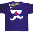 Wąs w okularach z nosem zabawny tshirt dziecięcy - purple