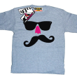 Wąs w okularach z nosem zabawny tshirt dziecięcy - melange