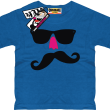 Wąs w okularach z nosem zabawny tshirt dziecięcy - royal blue