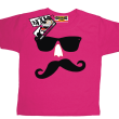Wąs w okularach z nosem zabawny tshirt dziecięcy - pink