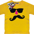 Wąs w okularach z nosem zabawny tshirt dziecięcy - yellow