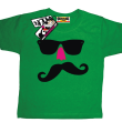 Wąs w okularach z nosem zabawny tshirt dziecięcy - green