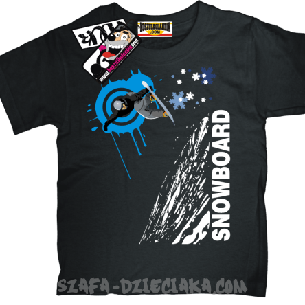 Snowboard mountain kids koszulka dziecięca - black
