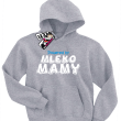 Powered by mleko mamy zabawna dziecięca bluza z nadrukiem - ash