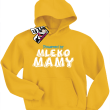Powered by mleko mamy zabawna dziecięca bluza z nadrukiem - yellow