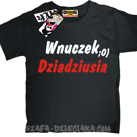Wnuczek dziadziusia zabawna koszulka dziecięca - black