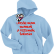 Urodę mam mamuni a rozumek tatusia oryginalna bluza dziecięca - błękitny