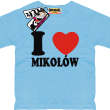 I love Mikołów dziecięca koszulka z nadrukiem - błękitny