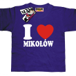 I love Mikołów dziecięca koszulka z nadrukiem - fioletowy