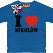 I love Mikołów dziecięca koszulka z nadrukiem - niebieski