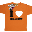 I love Mikołów dziecięca koszulka z nadrukiem - pomarańczowy