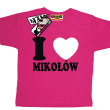 I love Mikołów dziecięca koszulka z nadrukiem - różowy