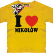 I love Mikołów dziecięca koszulka z nadrukiem - żółty