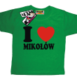 I love Mikołów dziecięca koszulka z nadrukiem - zielony