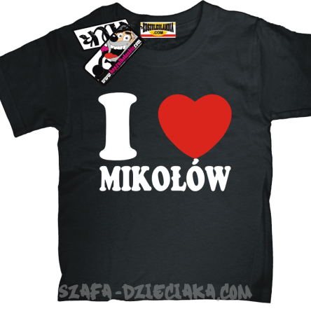 I love Mikołów dziecięca koszulka z nadrukiem - czarny