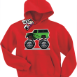 Monster Green Car bajerancka bluza dziecięca - red